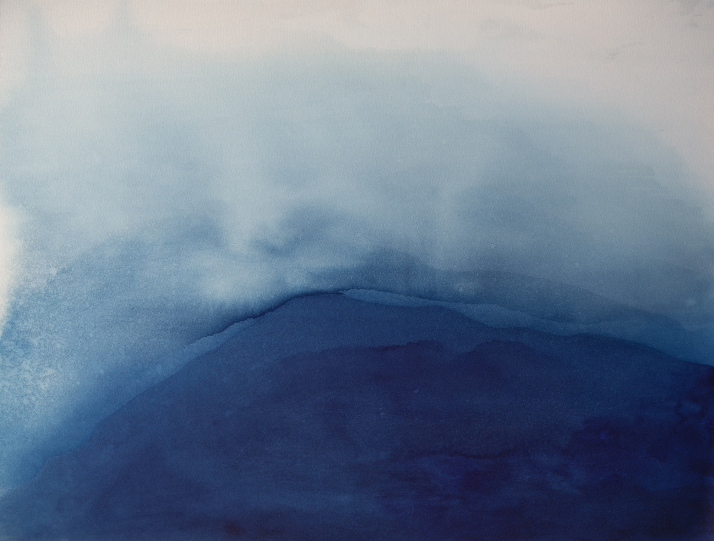Stiller Berg_2024_Cyanotypie und Farbe auf Büttenpapier.jpg